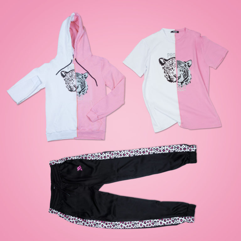 T-SHIRT TIGER BICOLORE BIANCO ROSA - immagine 3