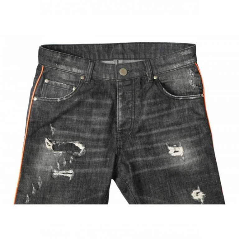 GREY JEANS WITH REFLEX ORANGE PIPING - Image 4