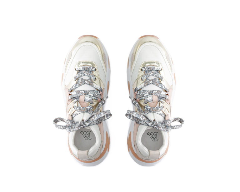 VIPER CUIR GOLD MESH BLANC – Image 4